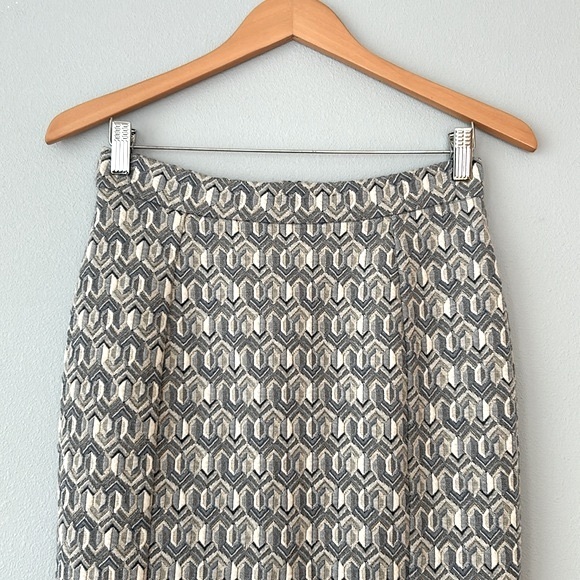 Anthropologie • Maeve Emmy Blue Gray Gold Textured Pencil Skirt Size Small - Picture 4 of 17